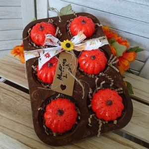 Primitive Fake Pumpkin Muffins - Handmade Farmhouse